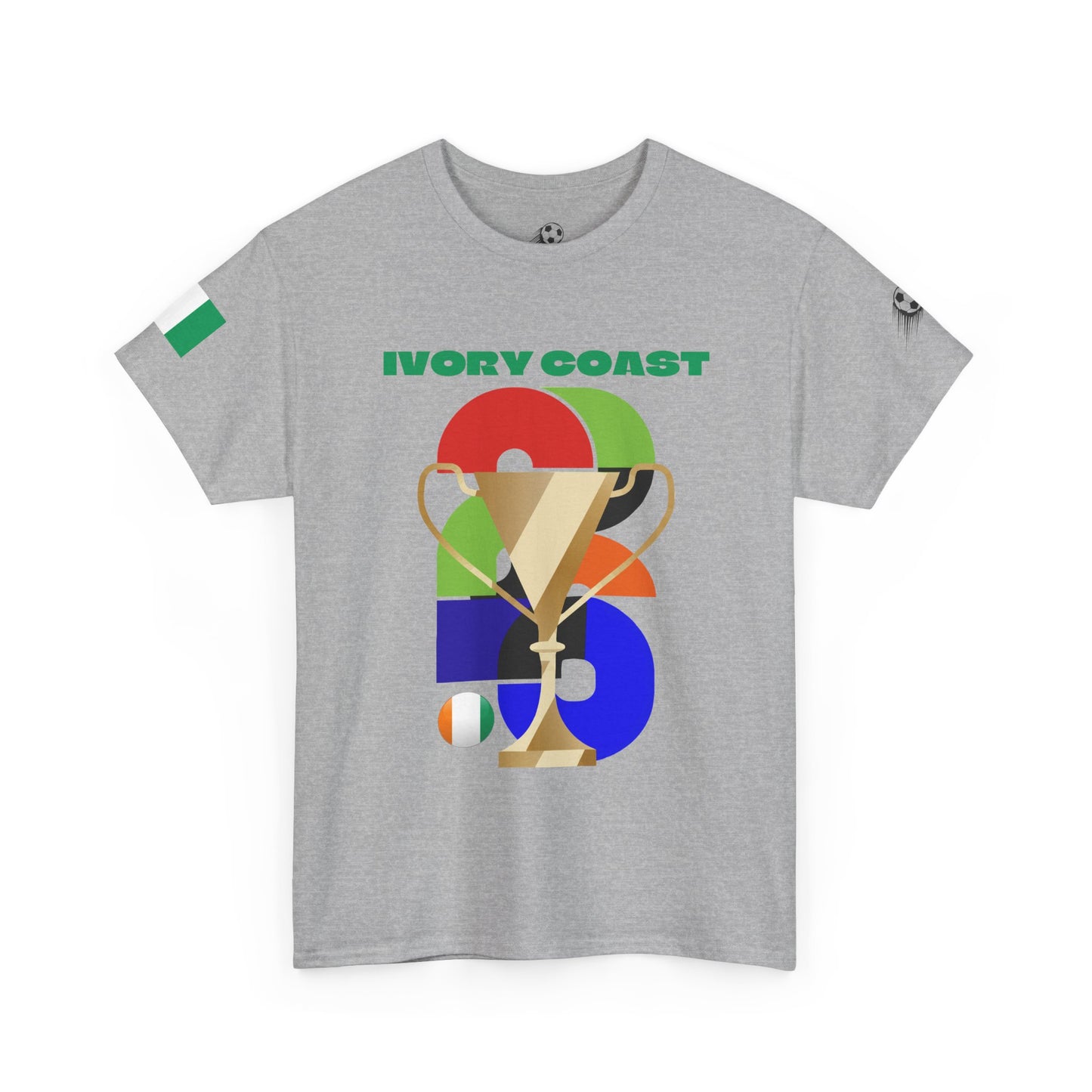 Ivory Coast Football T-Shirt - Unisex Ivory Coast Soccer Fan Tee with Flag (2026)