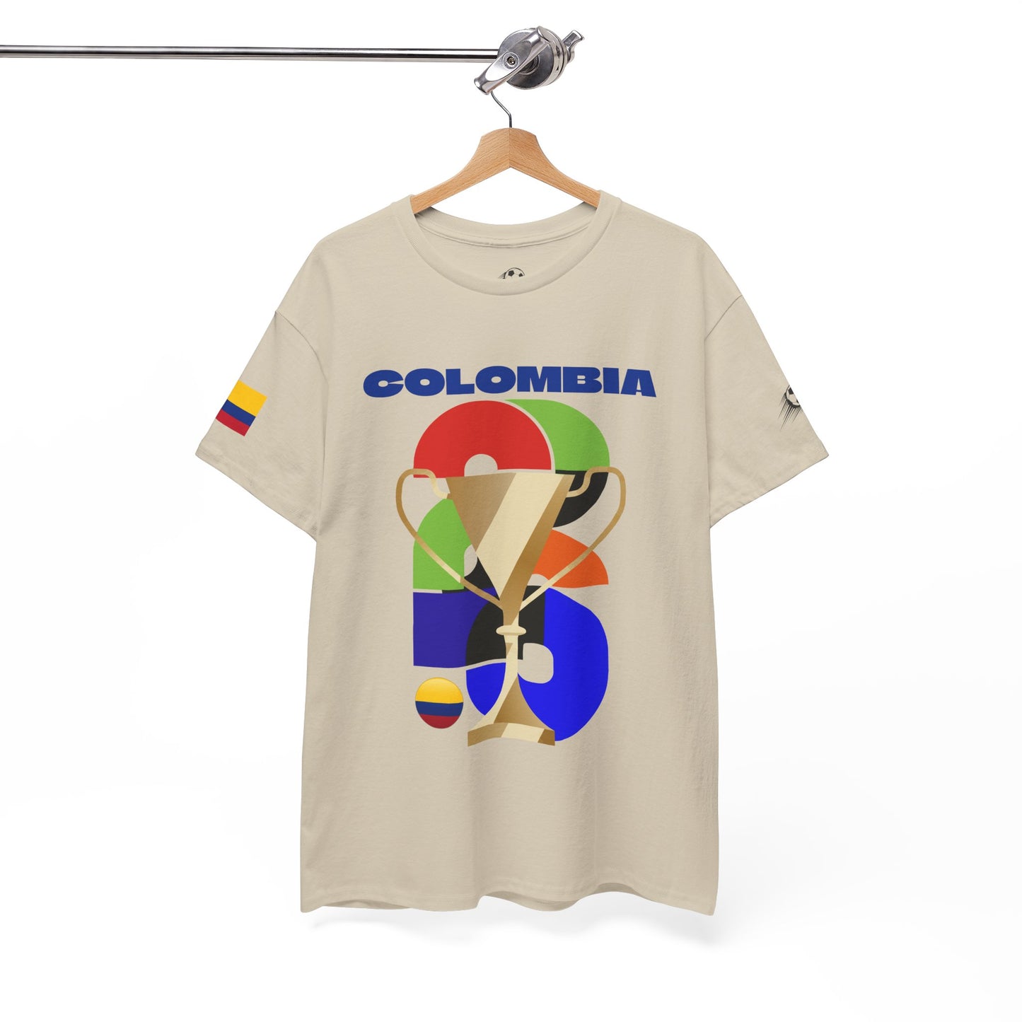 Colombia Football T-Shirt - Unisex Colombia Soccer Fan Tee with Flag (2026)