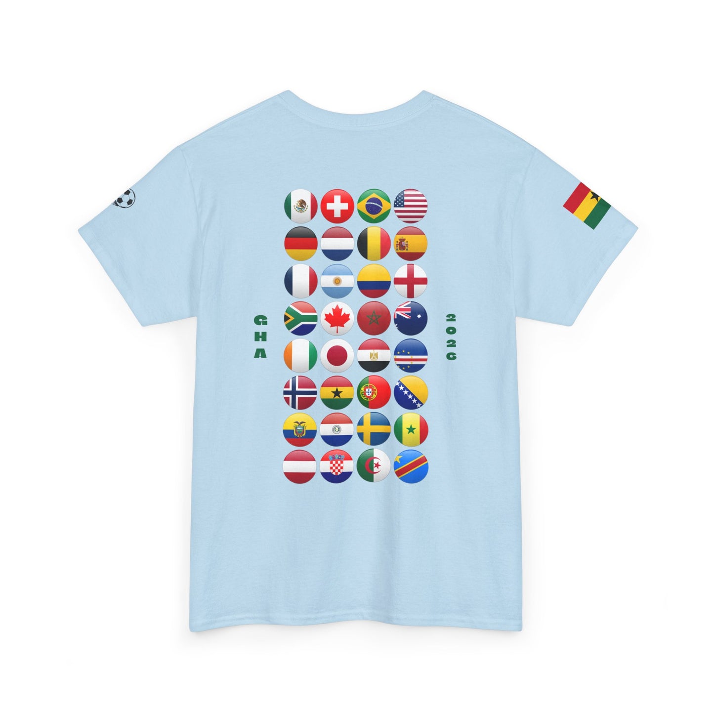 Ghana Football T-Shirt - Unisex Ghana Soccer Fan Tee with Flag (2026)