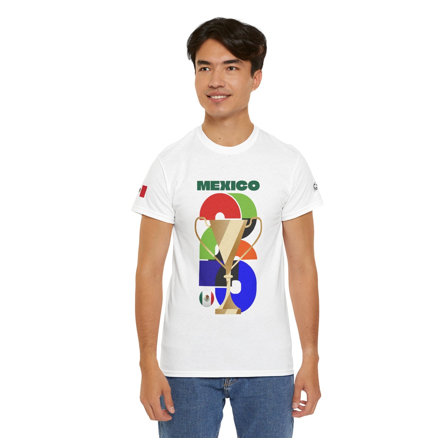 Mexico Football T-Shirt - Unisex Mexico Soccer Fan Tee with Flag (2026)