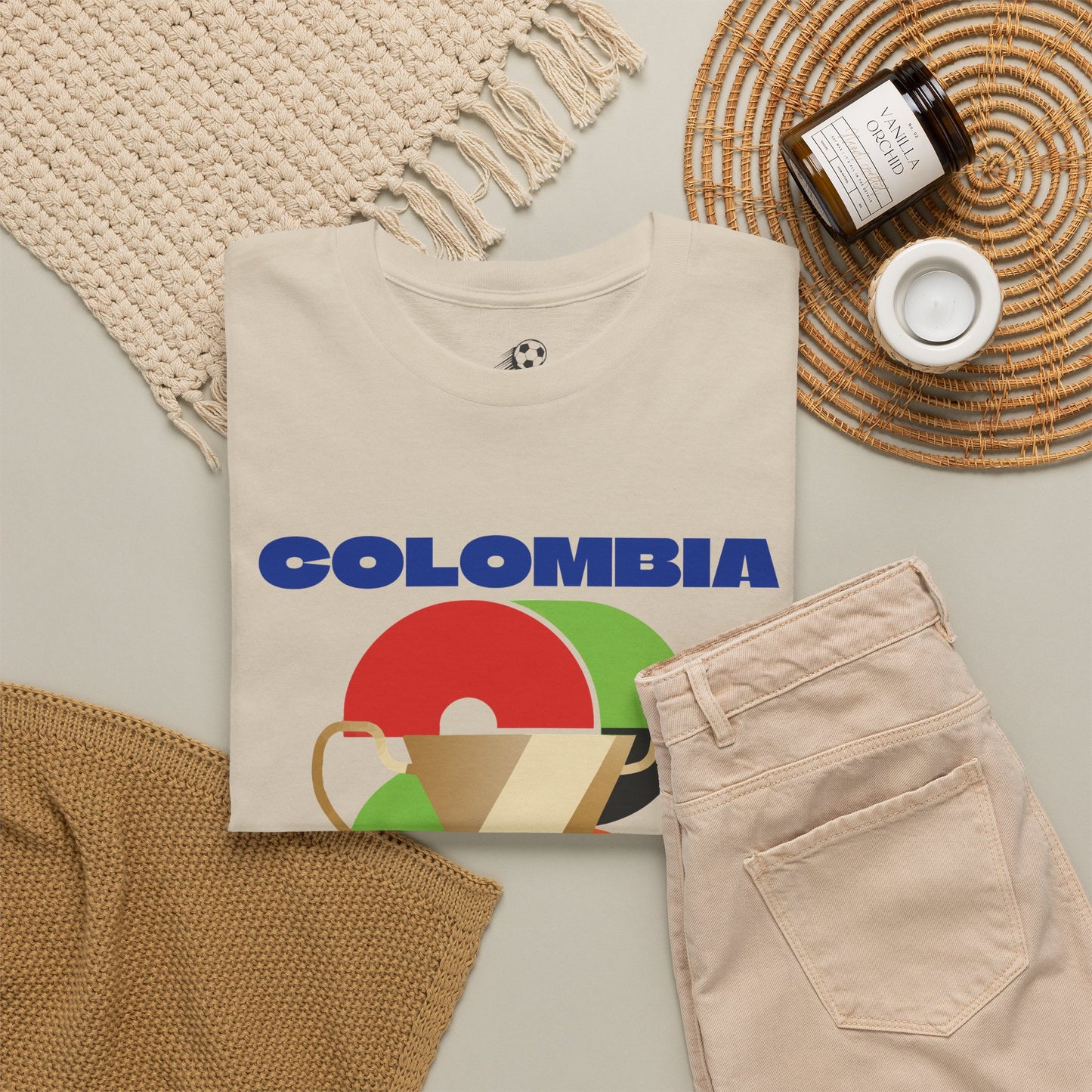 Colombia Football T-Shirt - Unisex Colombia Soccer Fan Tee with Flag (2026)