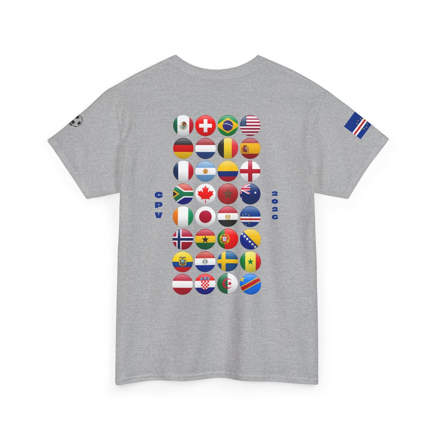 Cape Verde Football T-Shirt - Unisex Cape Verde Soccer Fan Tee with Flag (2026)