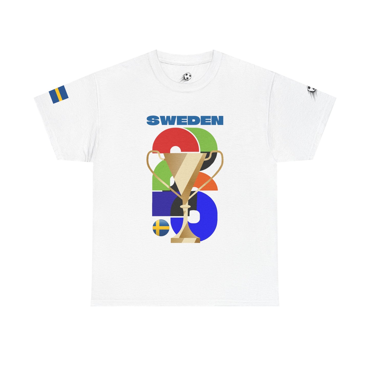 Sweden Football T-Shirt - Unisex Sweden Soccer Fan Tee with Flag (2026)