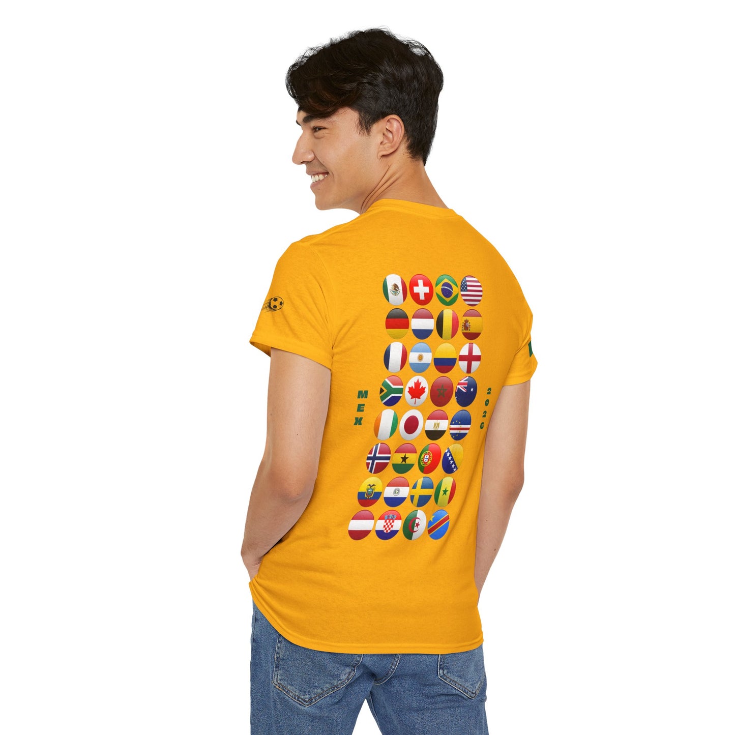 Mexico Football T-Shirt - Unisex Mexico Soccer Fan Tee with Flag (2026)