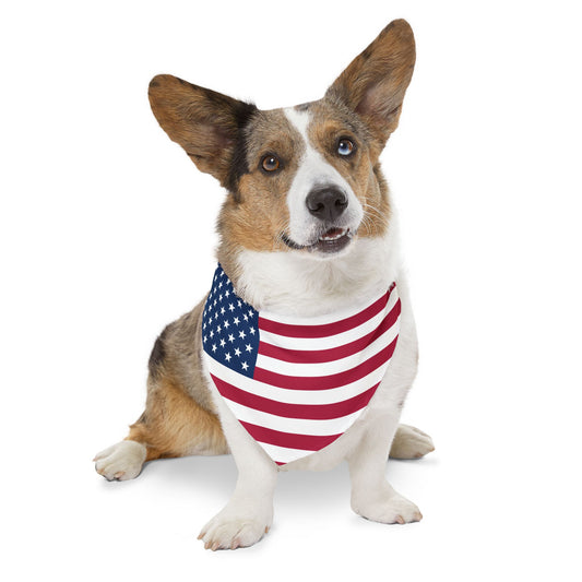 United States Soccer Dog Bandana — American Flag Snap-On Pet Bandana, Fan Gear