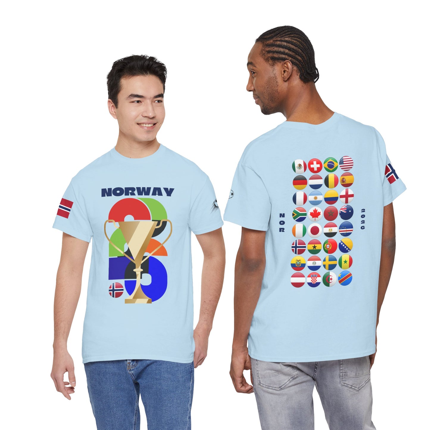 Norway Football T-Shirt - Unisex Norway Soccer Fan Tee with Flag (2026)