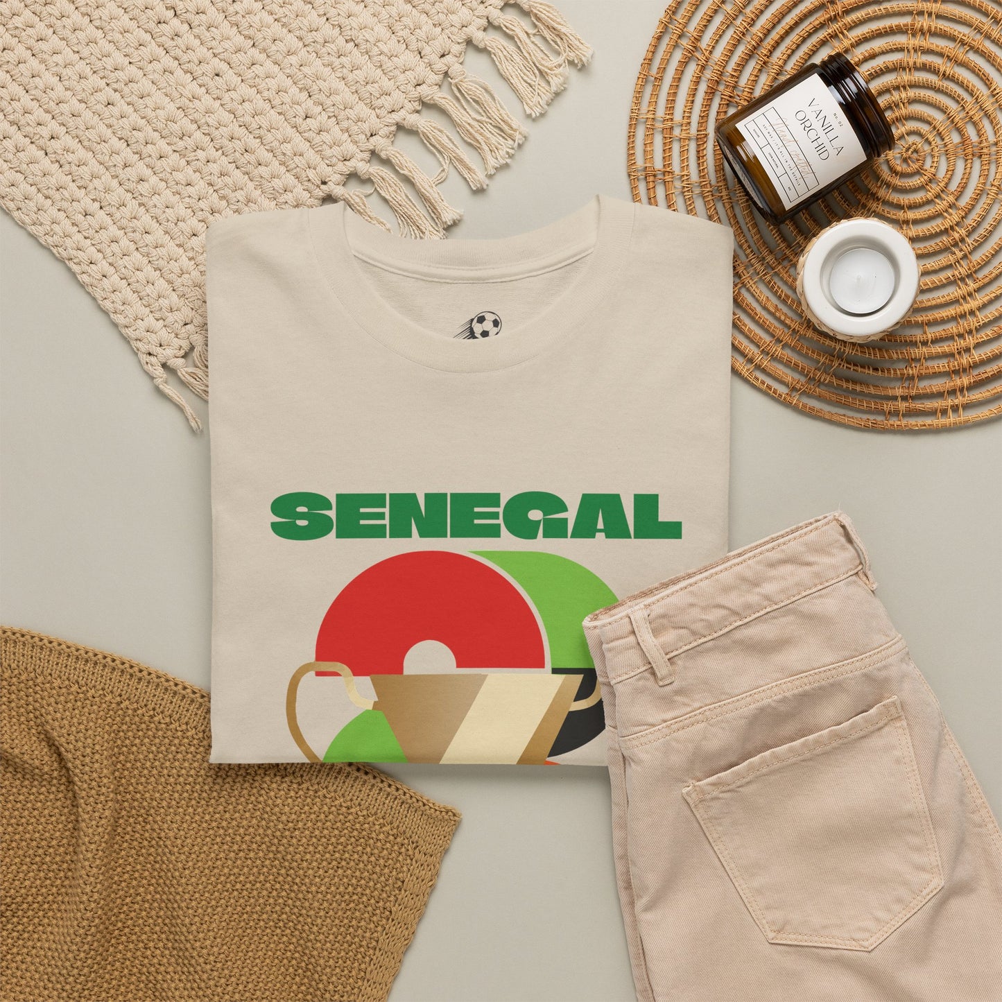 Senegal Football T-Shirt - Unisex Senegal Soccer Fan Tee with Flag (2026)