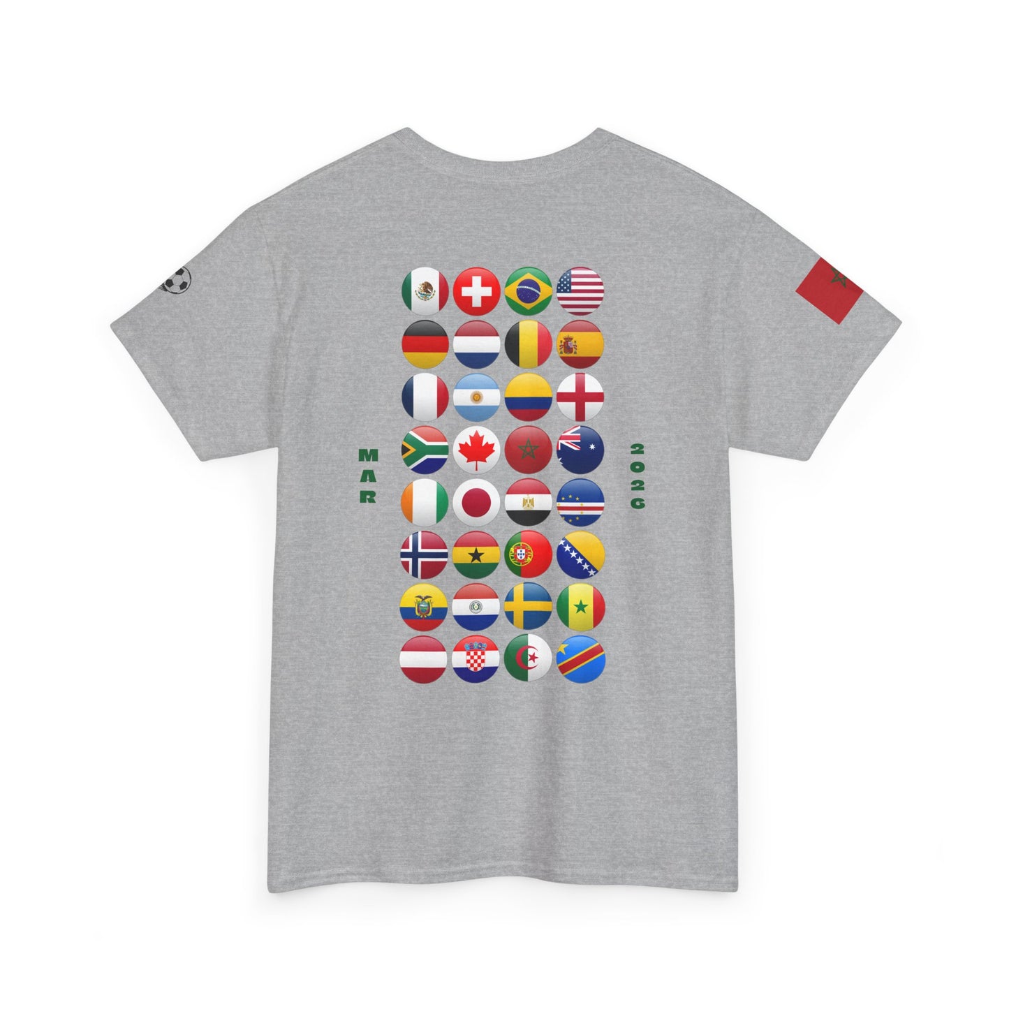 Morocco Football T-Shirt - Unisex Morocco Soccer Fan Tee with Flag (2026)