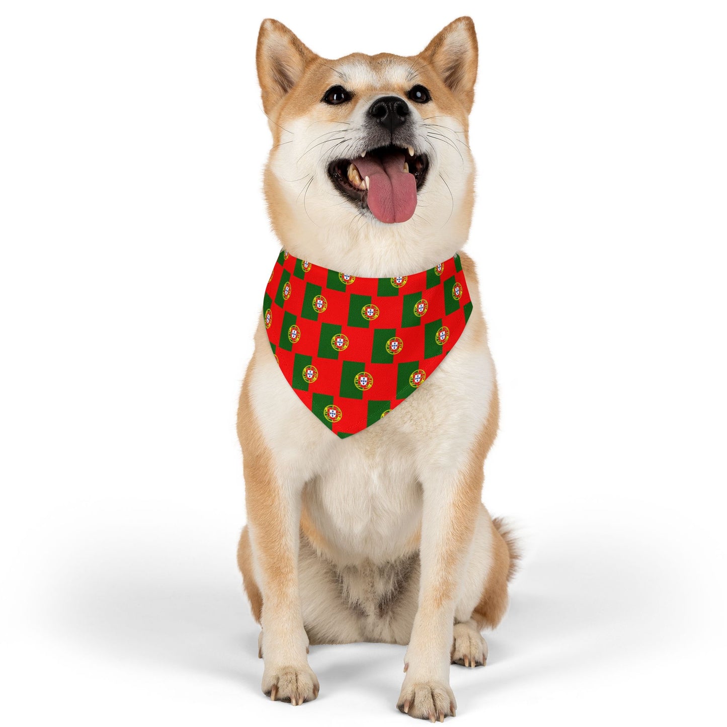 Portugal Soccer Dog Bandana — Portuguese Flag Snap-On Pet Bandana, Fan Gear