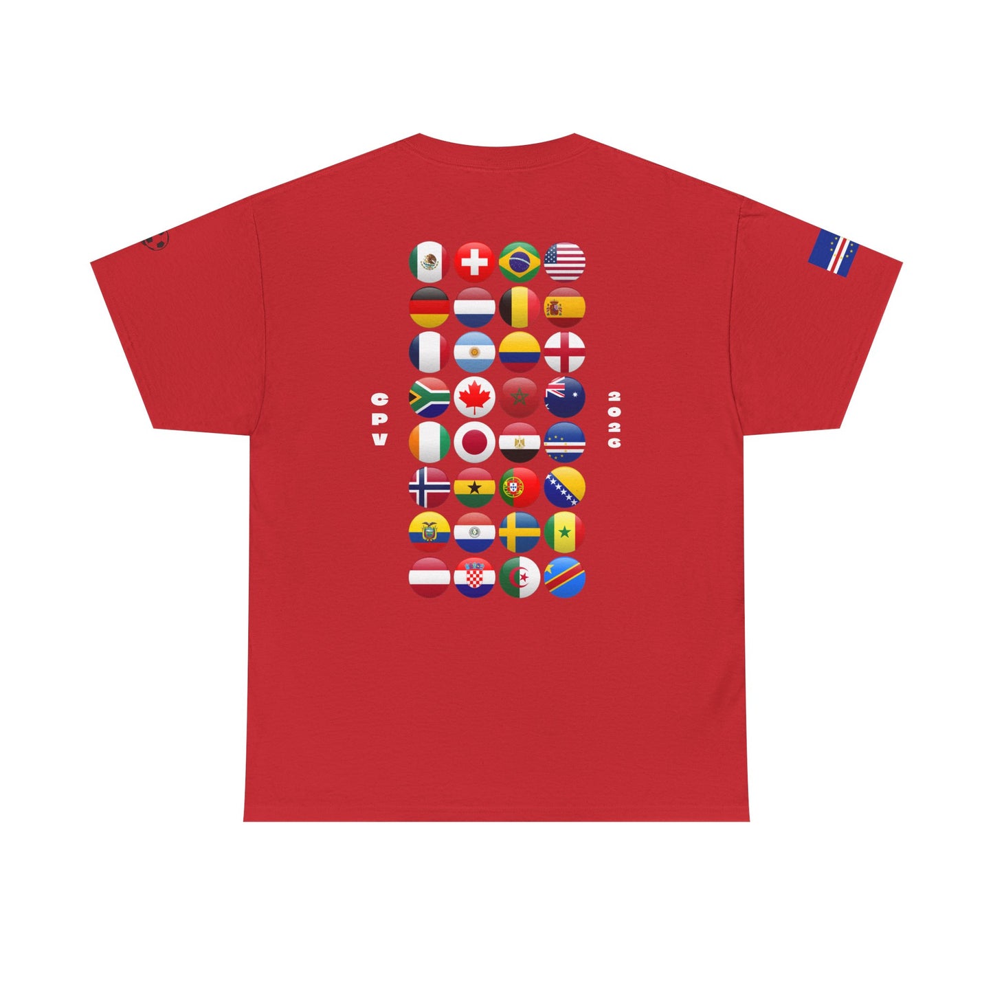 Cape Verde Football T-Shirt - Unisex Cape Verde Soccer Fan Tee with Flag (2026)