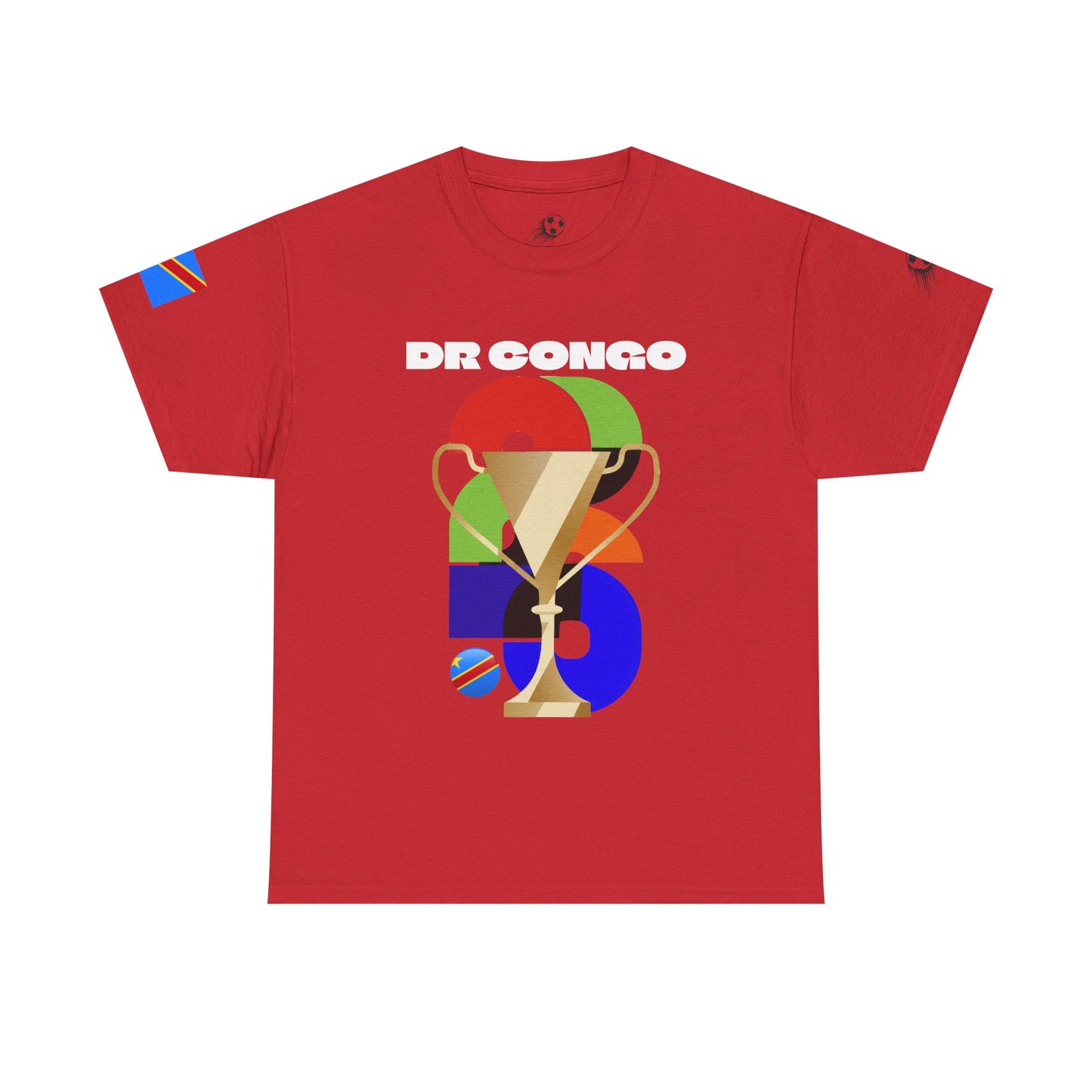 DR Congo Football T-Shirt - Unisex DR Congo Soccer Fan Tee with Flag (2026)