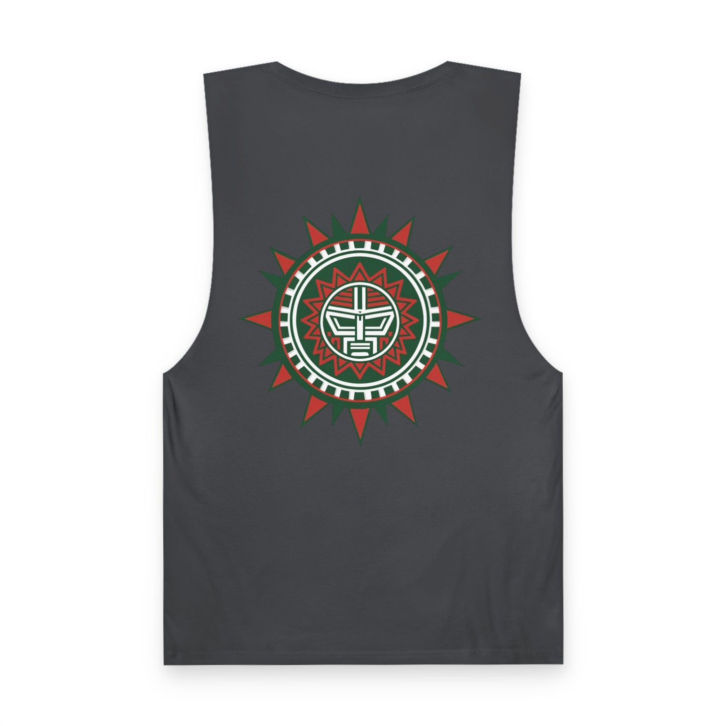 Mexico Flag Tank Top — Retro Mexico Text & Aztec Sun Back Graphic
