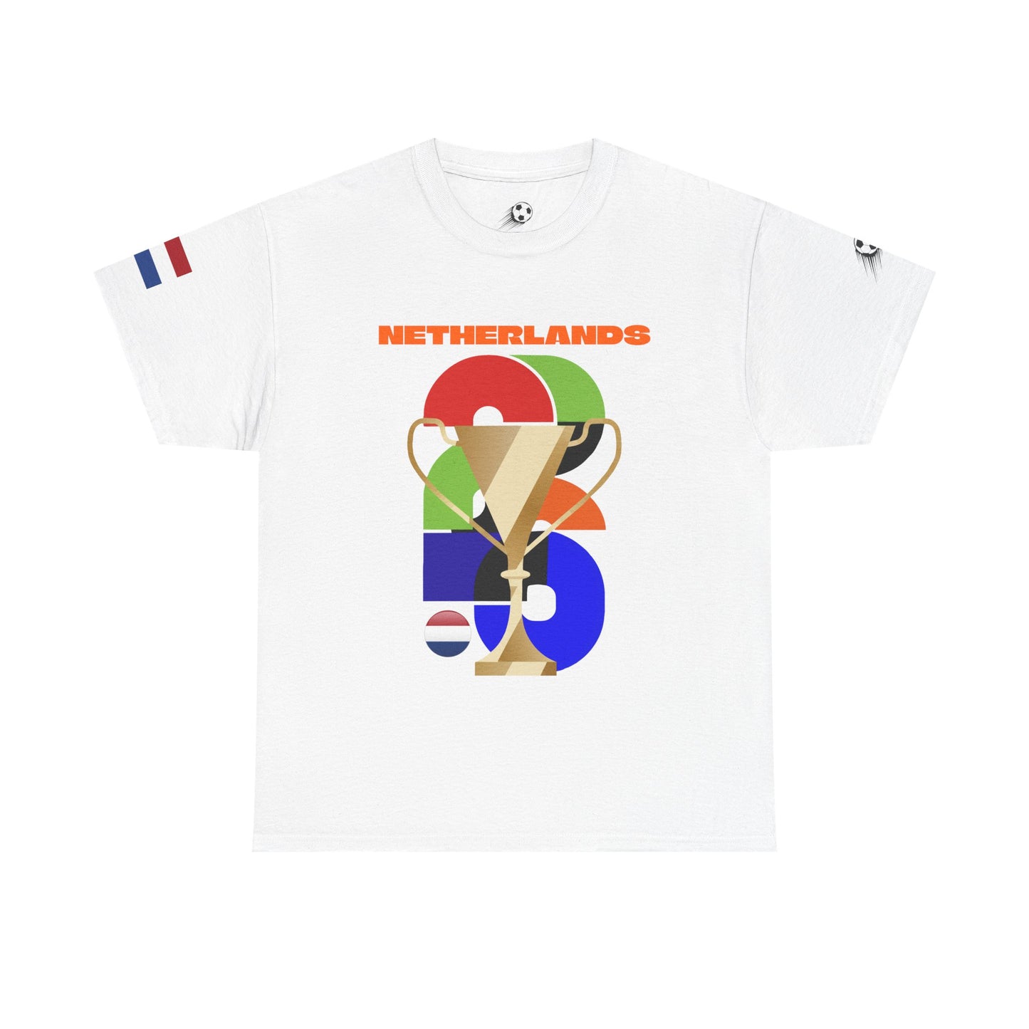 Netherlands Football T-Shirt - Unisex Netherlands Soccer Fan Tee with Flag (2026)