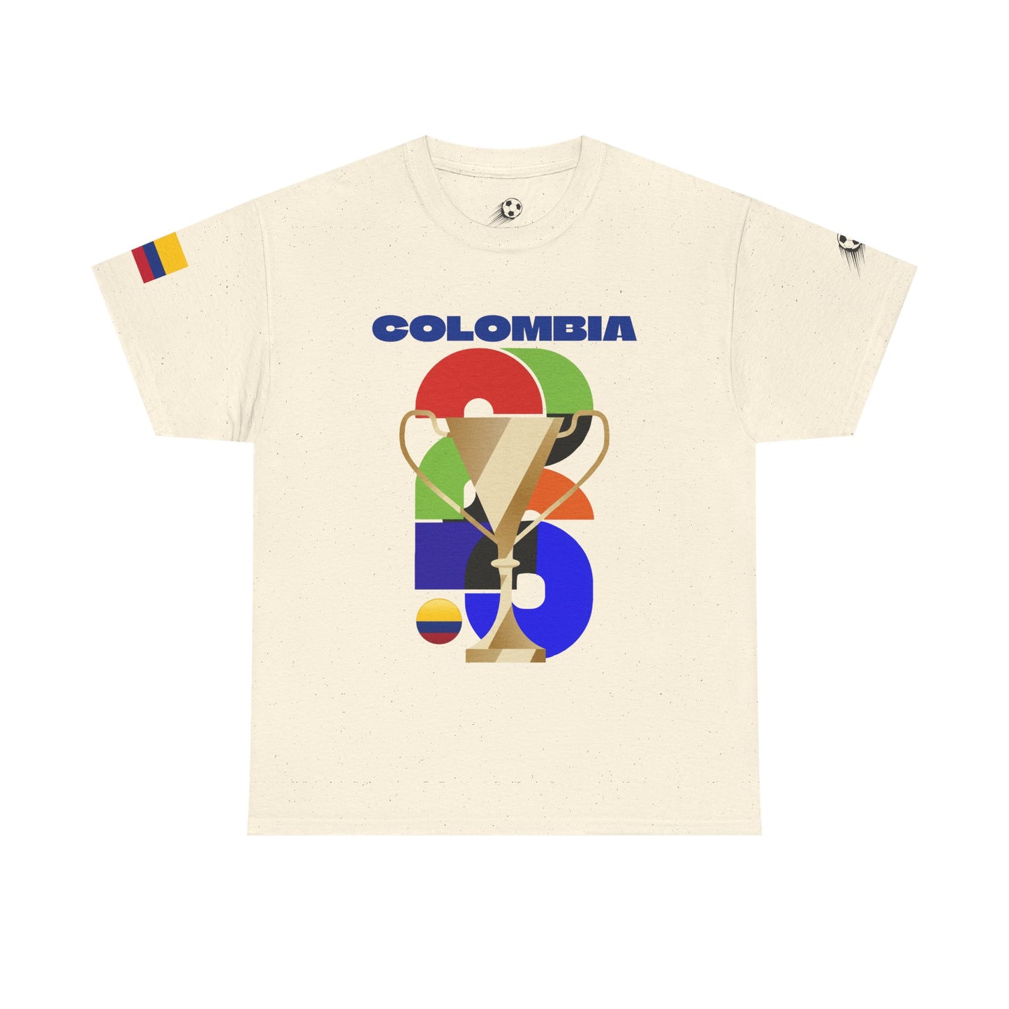 Colombia Football T-Shirt - Unisex Colombia Soccer Fan Tee with Flag (2026)
