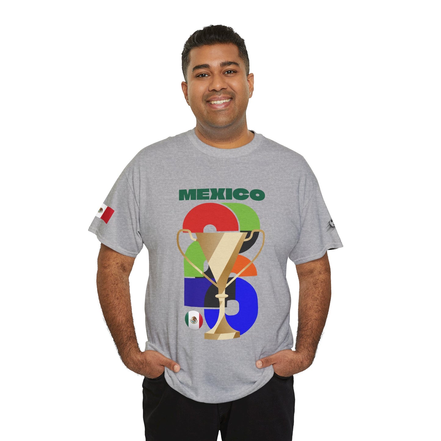 Mexico Football T-Shirt - Unisex Mexico Soccer Fan Tee with Flag (2026)