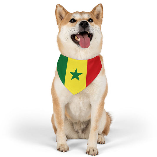 Senegal Soccer Dog Bandana — Senegalese Flag Snap-On Pet Bandana, Fan Gear