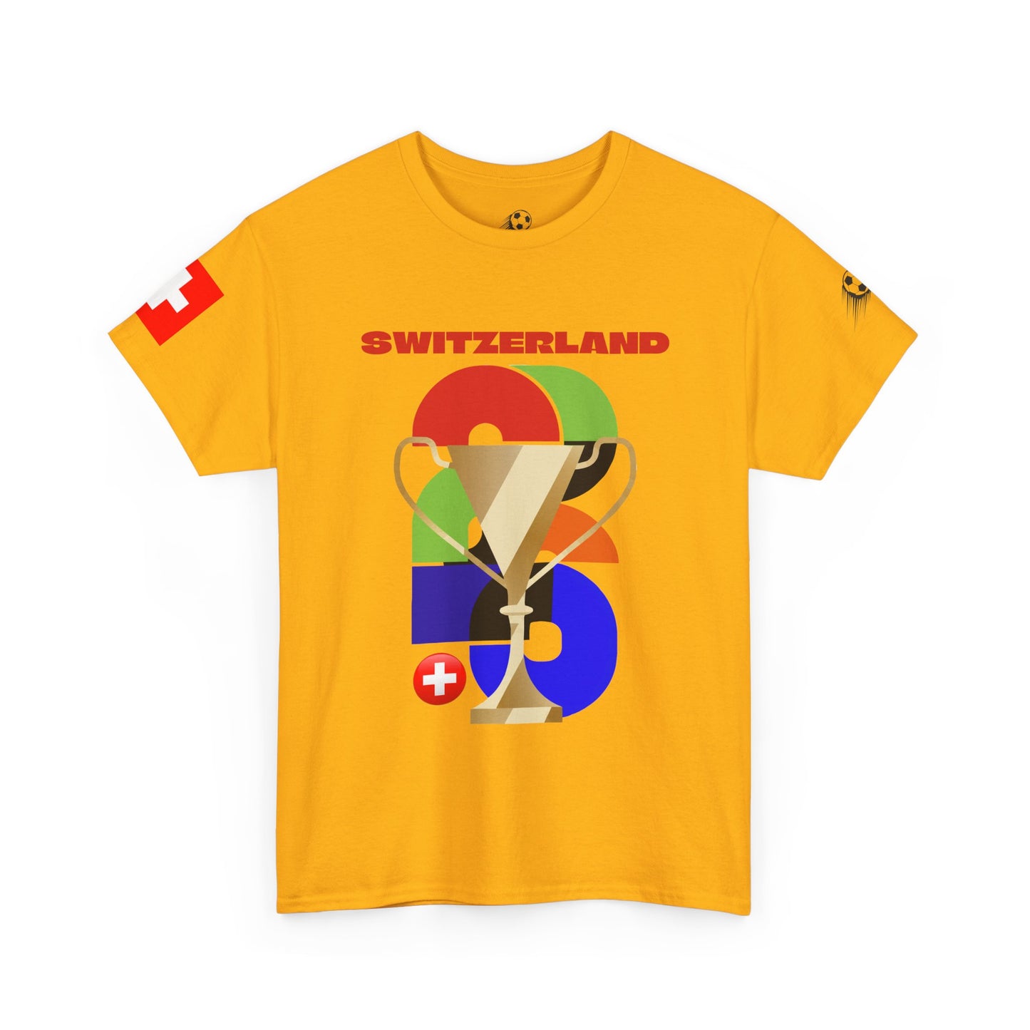 Switzerland Football T-Shirt - Unisex Switzerland Soccer Fan Tee with Flag (2026)