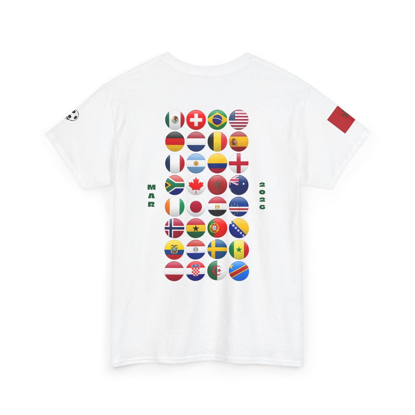 Morocco Football T-Shirt - Unisex Morocco Soccer Fan Tee with Flag (2026)