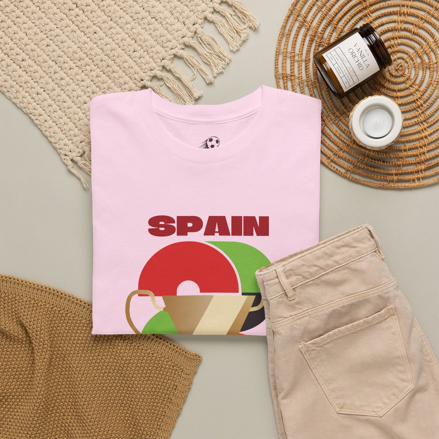 Spain Football T-Shirt - Unisex Spain Soccer Fan Tee with Flag (2026)