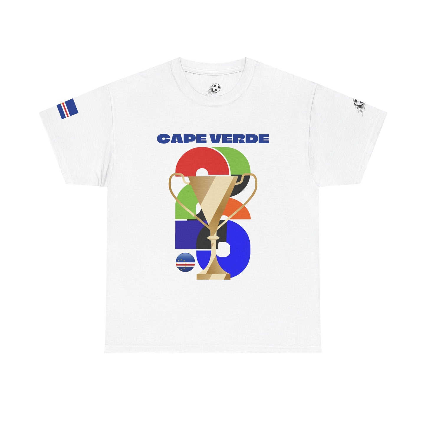 Cape Verde Football T-Shirt - Unisex Cape Verde Soccer Fan Tee with Flag (2026)