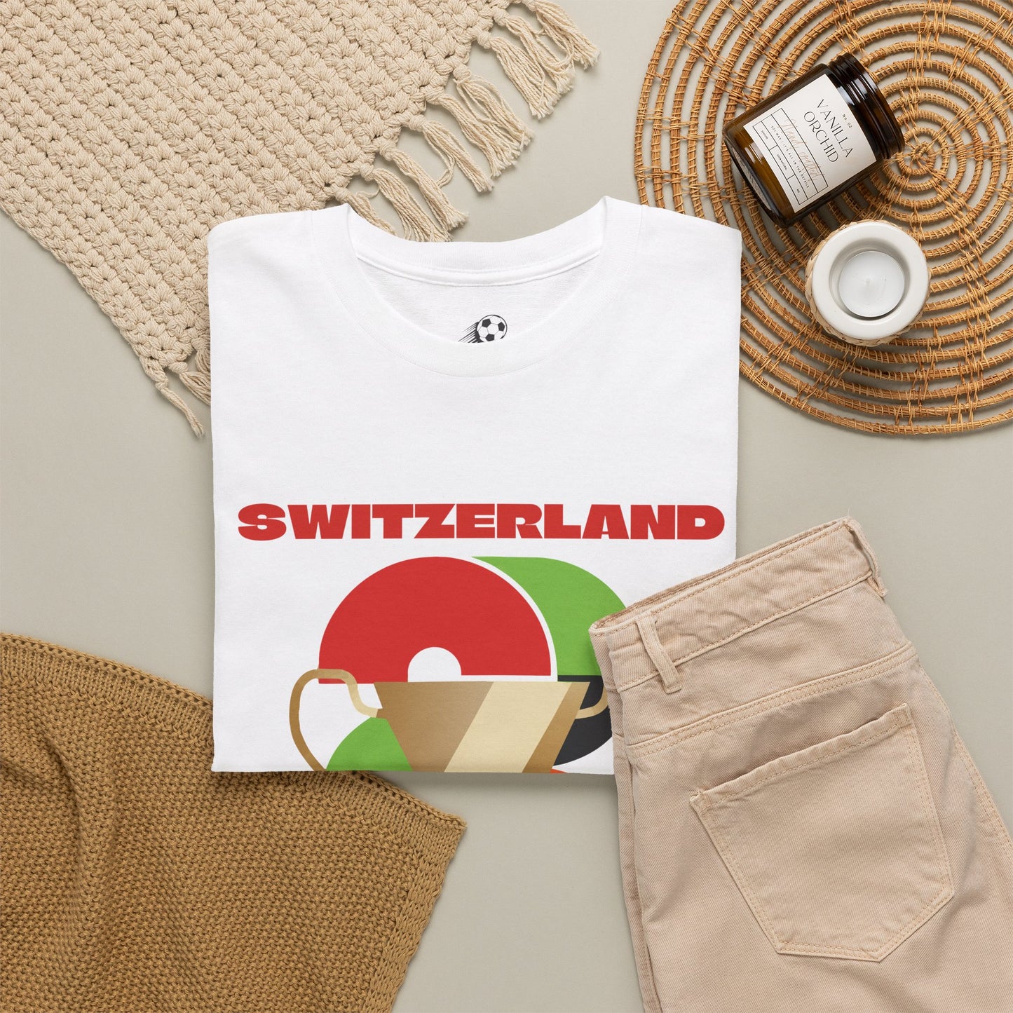 Switzerland Football T-Shirt - Unisex Switzerland Soccer Fan Tee with Flag (2026)
