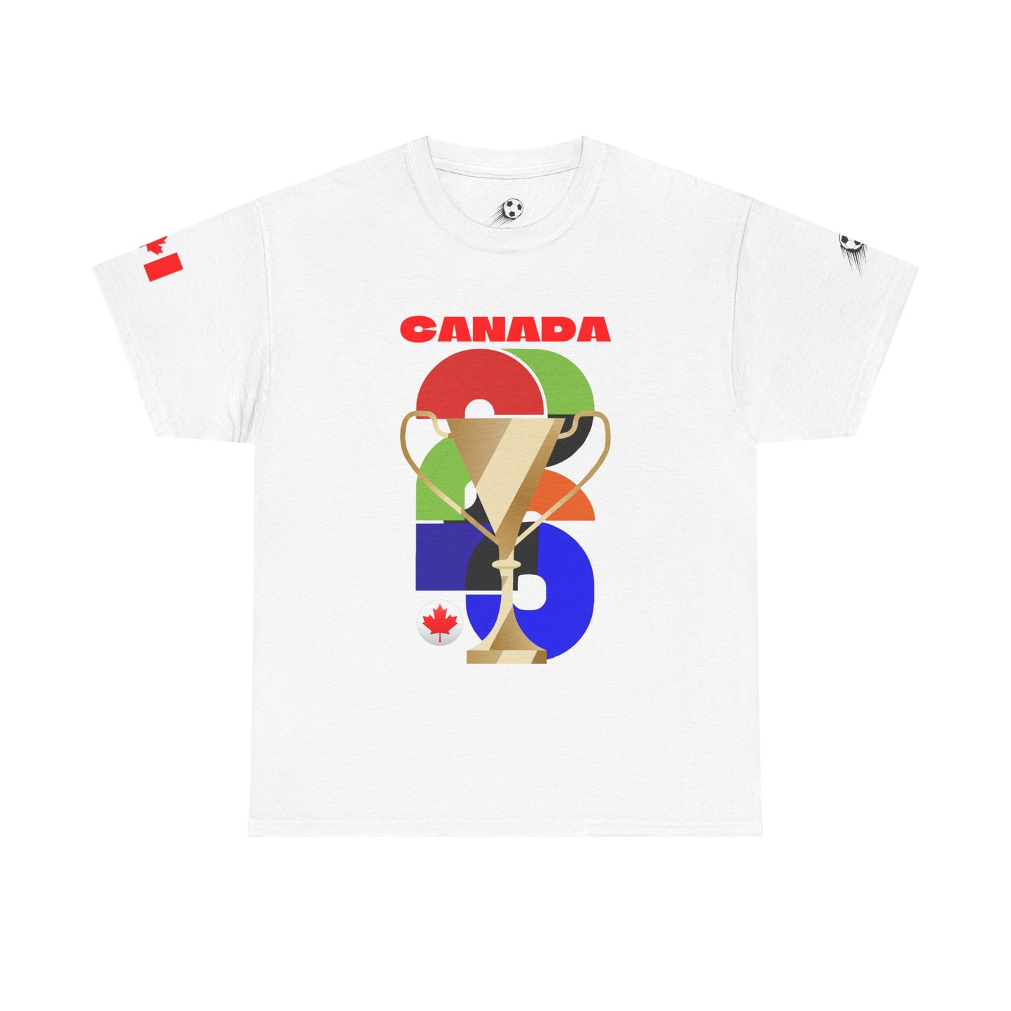 Canada Football T-Shirt - Unisex Canada Soccer Fan Tee with Flag (2026)
