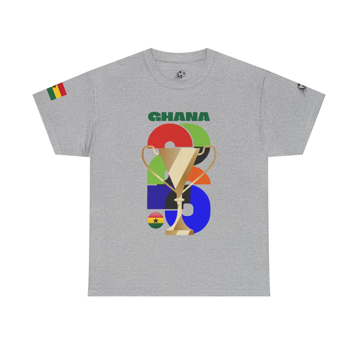 Ghana Football T-Shirt - Unisex Ghana Soccer Fan Tee with Flag (2026)