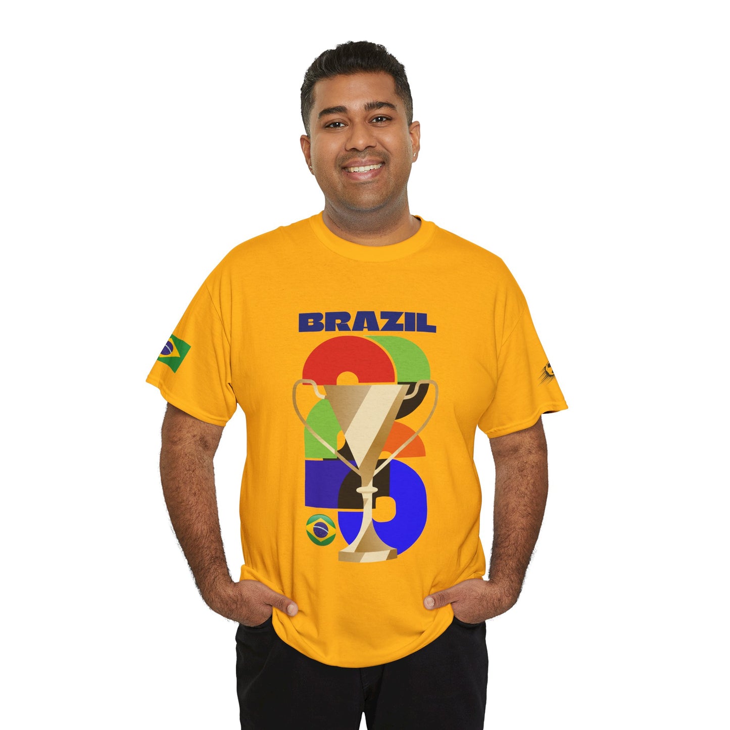 Brazil Football T-Shirt - Unisex Brazil Soccer Fan Tee with Flag (2026)