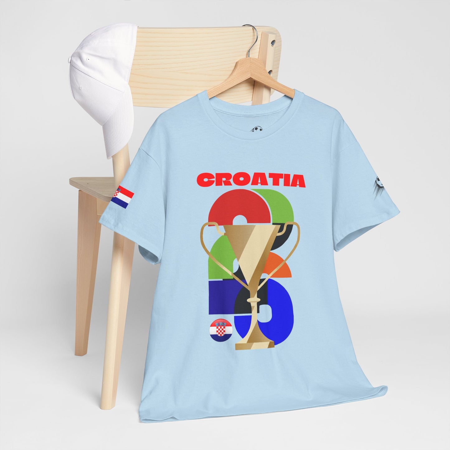 Croatia Football T-Shirt - Unisex Croatia Soccer Fan Tee with Flag (2026)