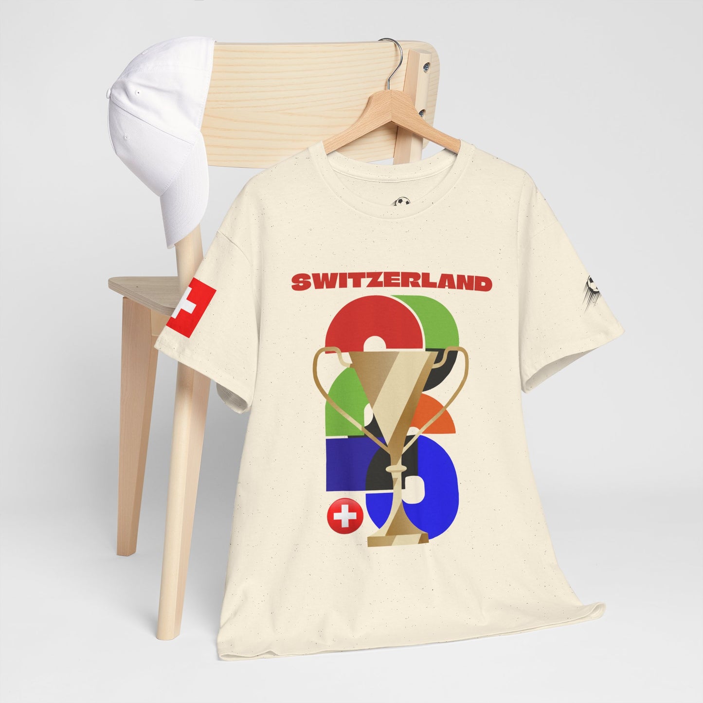 Switzerland Football T-Shirt - Unisex Switzerland Soccer Fan Tee with Flag (2026)
