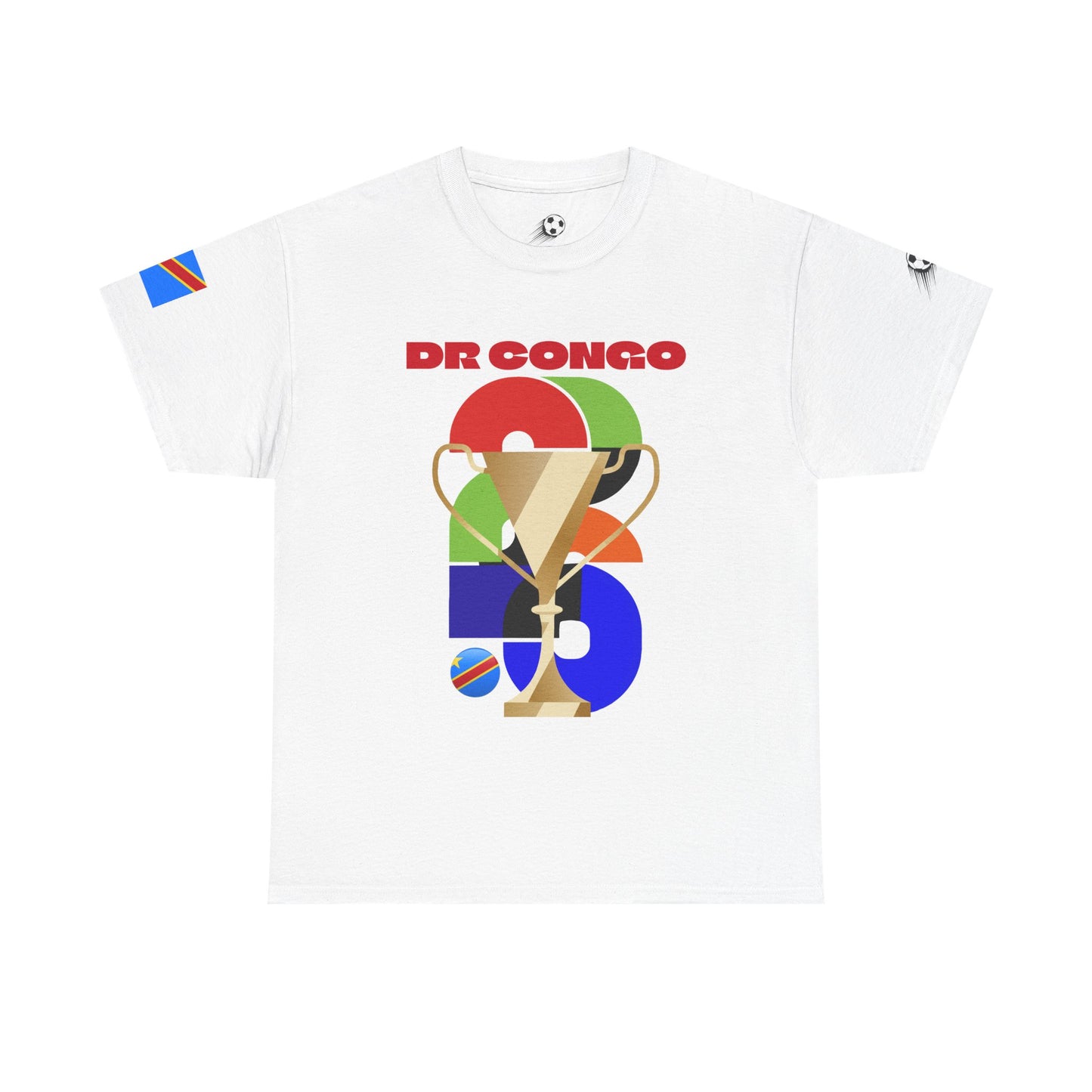 DR Congo Football T-Shirt - Unisex DR Congo Soccer Fan Tee with Flag (2026)
