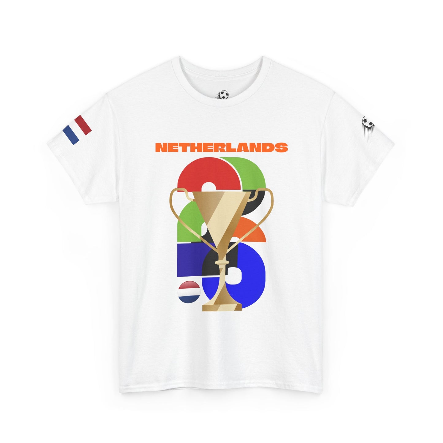 Netherlands Football T-Shirt - Unisex Netherlands Soccer Fan Tee with Flag (2026)