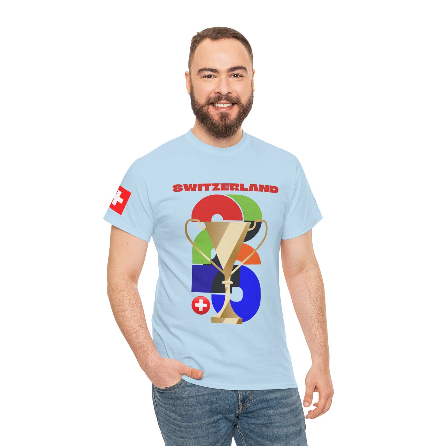 Switzerland Football T-Shirt - Unisex Switzerland Soccer Fan Tee with Flag (2026)