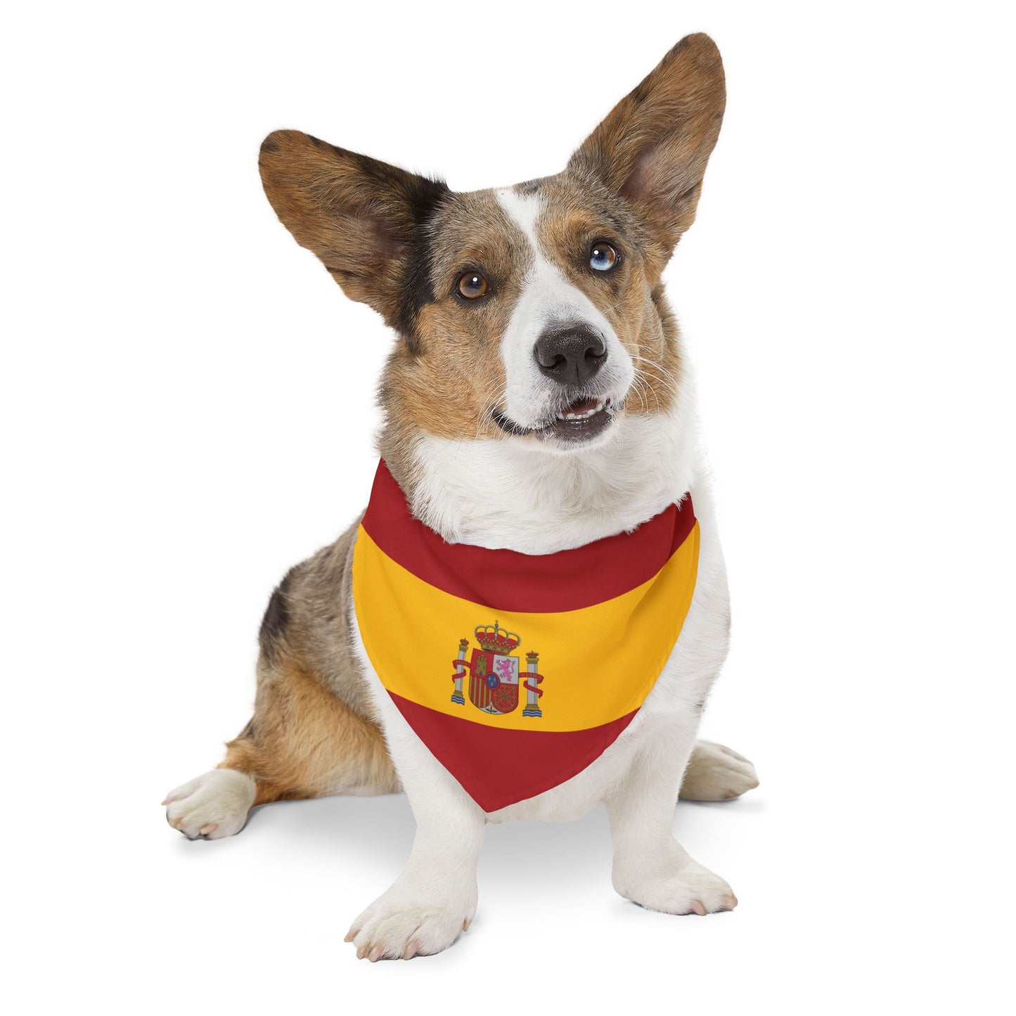 Spain Soccer Dog Bandana — Spanish Flag Snap-On Pet Bandana, Fan Gear