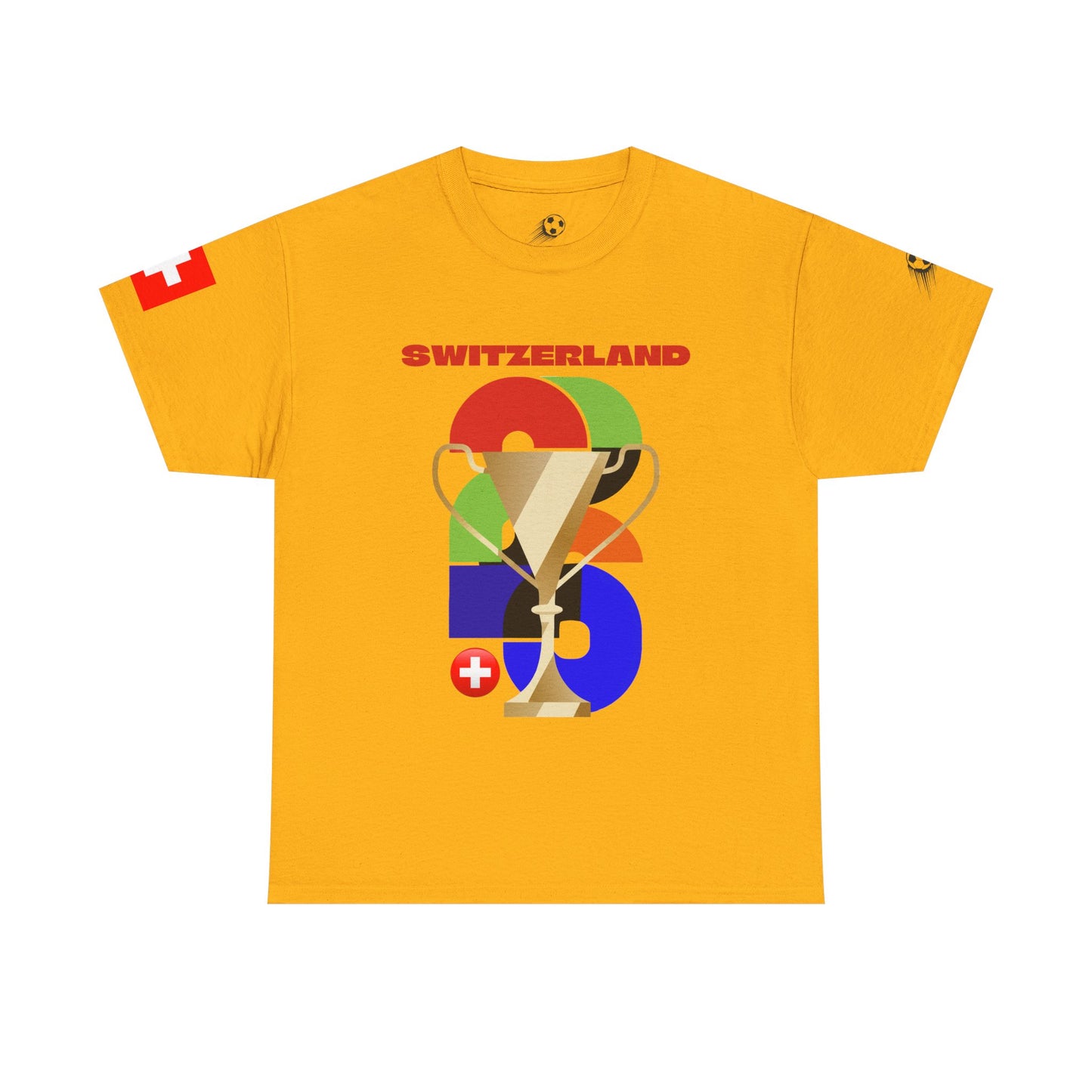 Switzerland Football T-Shirt - Unisex Switzerland Soccer Fan Tee with Flag (2026)