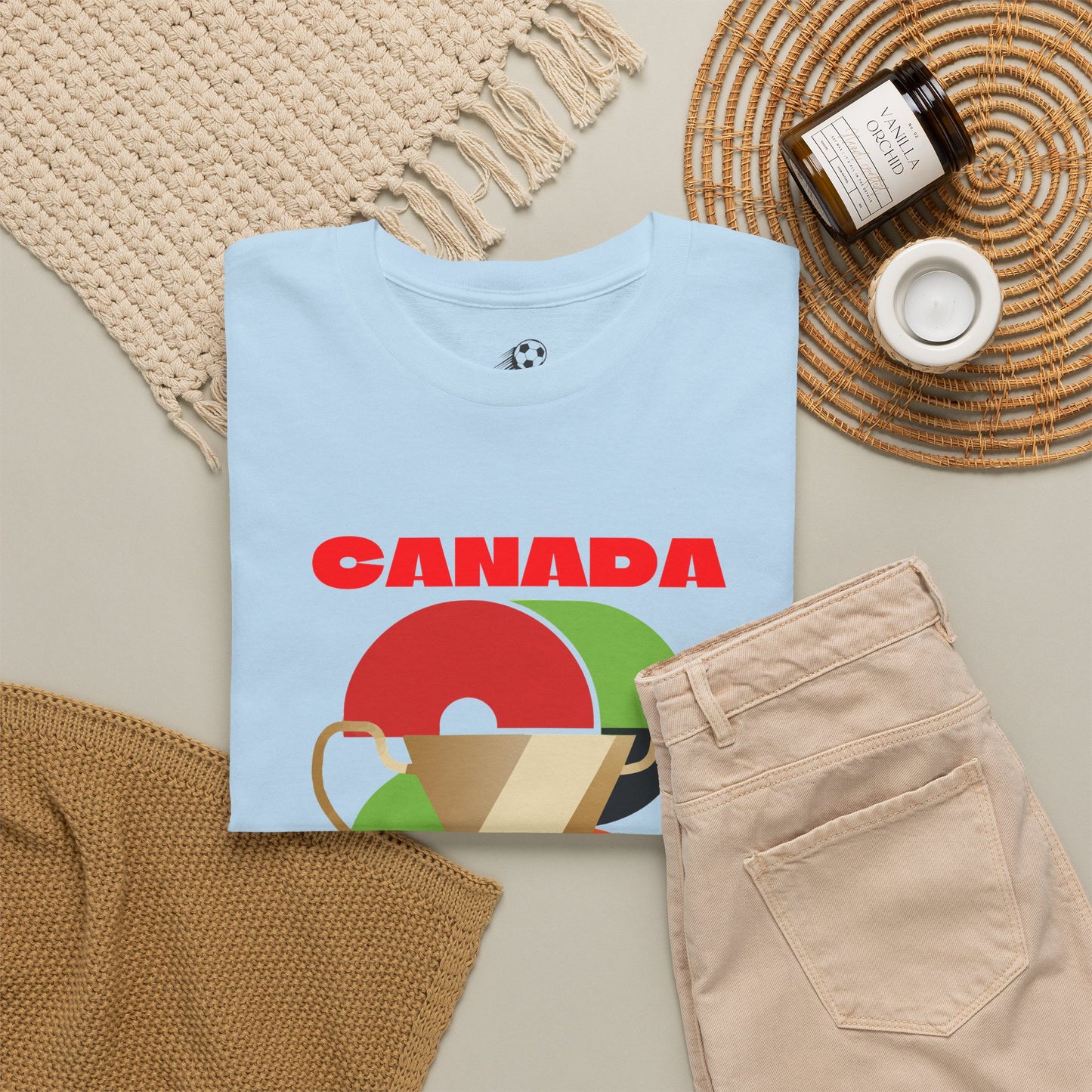 Canada Football T-Shirt - Unisex Canada Soccer Fan Tee with Flag (2026)