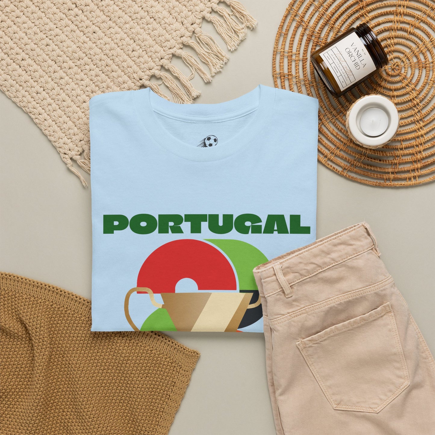 Portugal Football T-Shirt - Unisex Portugal Soccer Fan Tee with Flag (2026)