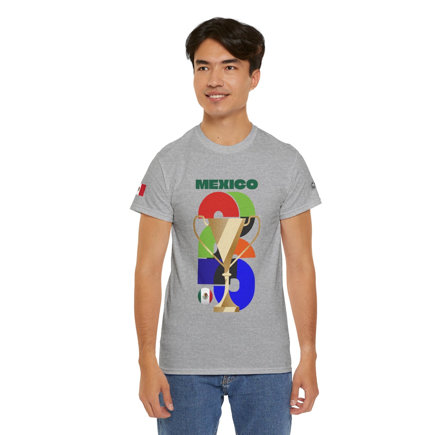 Mexico Football T-Shirt - Unisex Mexico Soccer Fan Tee with Flag (2026)