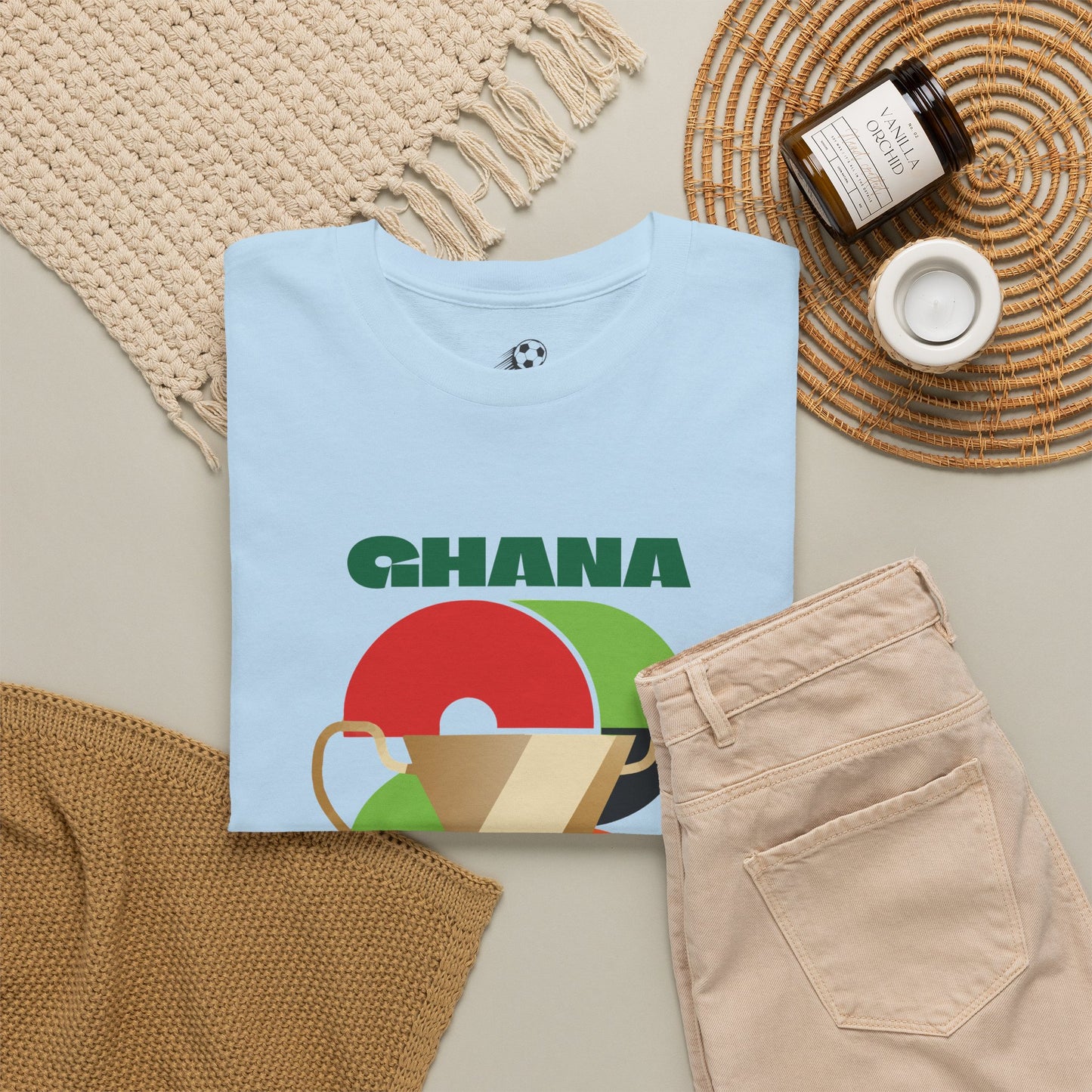 Ghana Football T-Shirt - Unisex Ghana Soccer Fan Tee with Flag (2026)