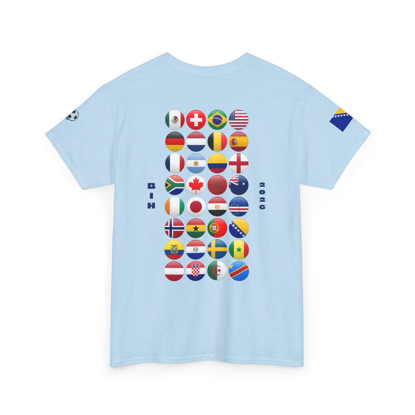 Bosnia and Herzegovina Football T-Shirt - Unisex Bosnia and Herzegovina Soccer Fan Tee with Flag (2026)