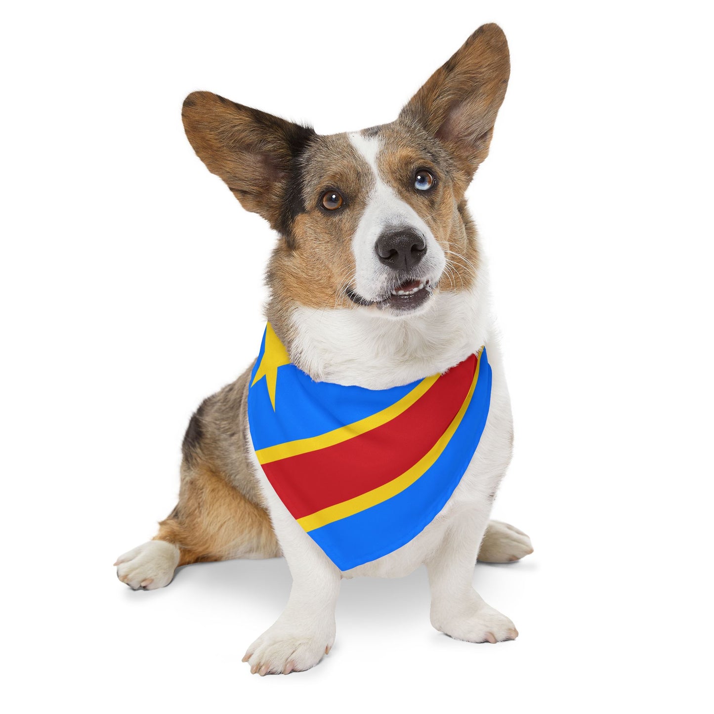 DR Congo Soccer Dog Bandana — Congolese Flag Snap-On Pet Bandana, Fan Gear
