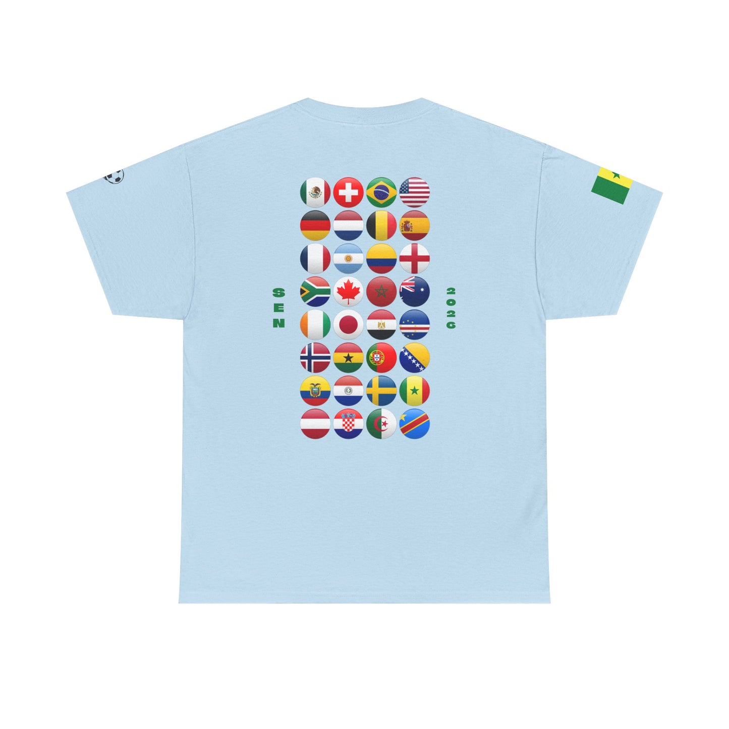 Senegal Football T-Shirt - Unisex Senegal Soccer Fan Tee with Flag (2026)