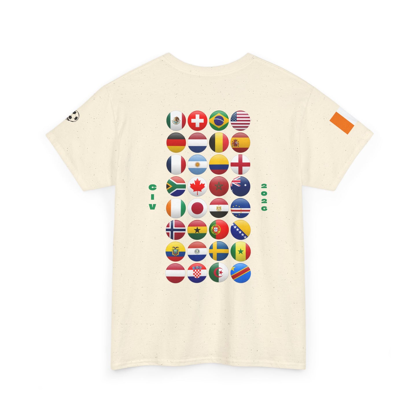 Ivory Coast Football T-Shirt - Unisex Ivory Coast Soccer Fan Tee with Flag (2026)