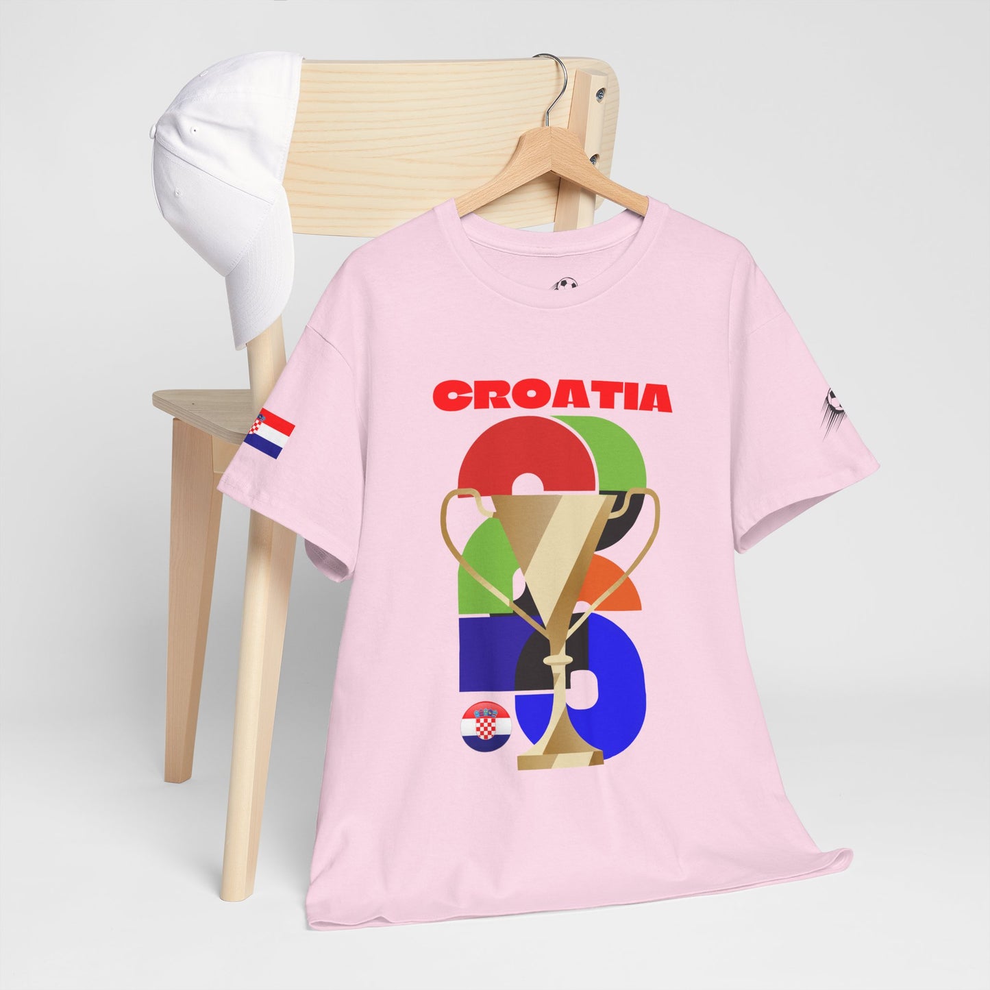 Croatia Football T-Shirt - Unisex Croatia Soccer Fan Tee with Flag (2026)