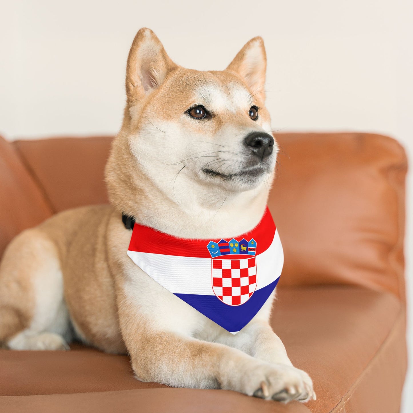 Croatia Soccer Dog Bandana — Croatian Flag Snap-On Pet Bandana, Fan Gear
