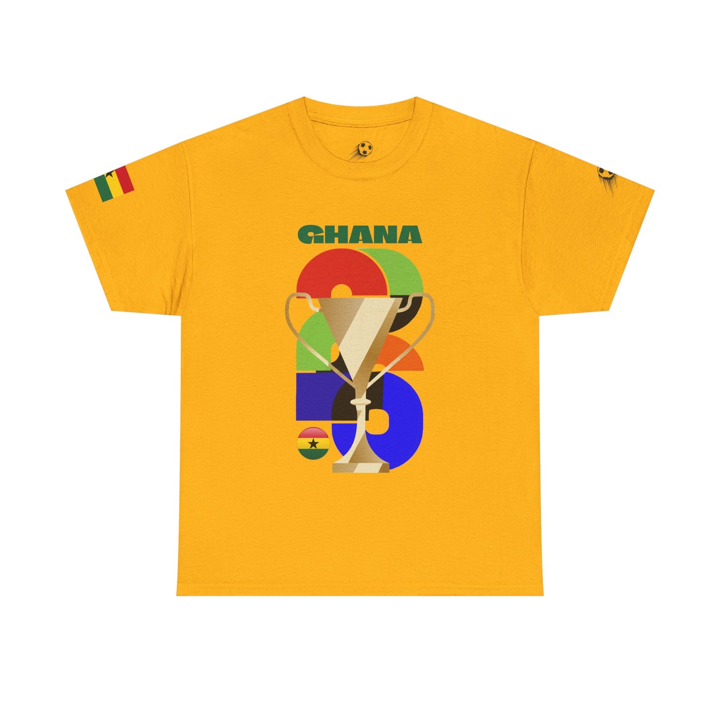 Ghana Football T-Shirt - Unisex Ghana Soccer Fan Tee with Flag (2026)