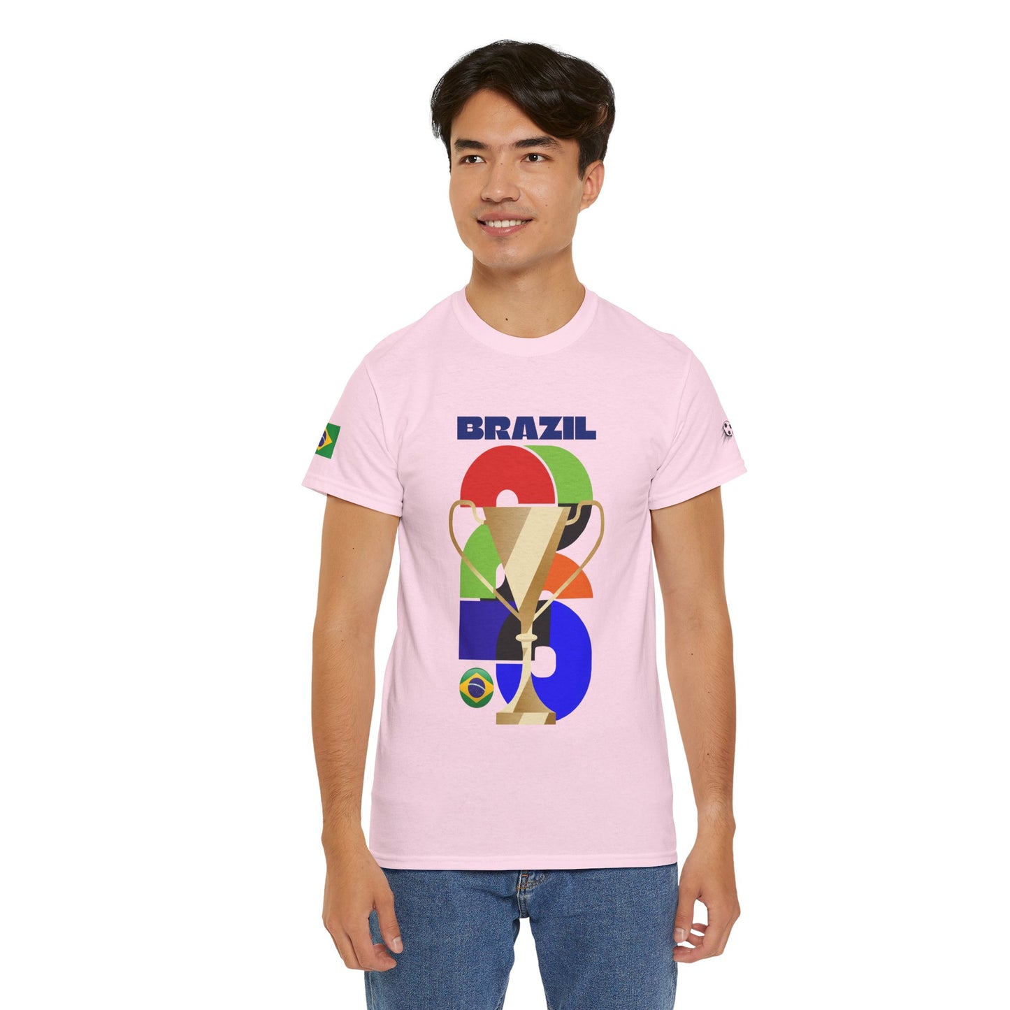 Brazil Football T-Shirt - Unisex Brazil Soccer Fan Tee with Flag (2026)