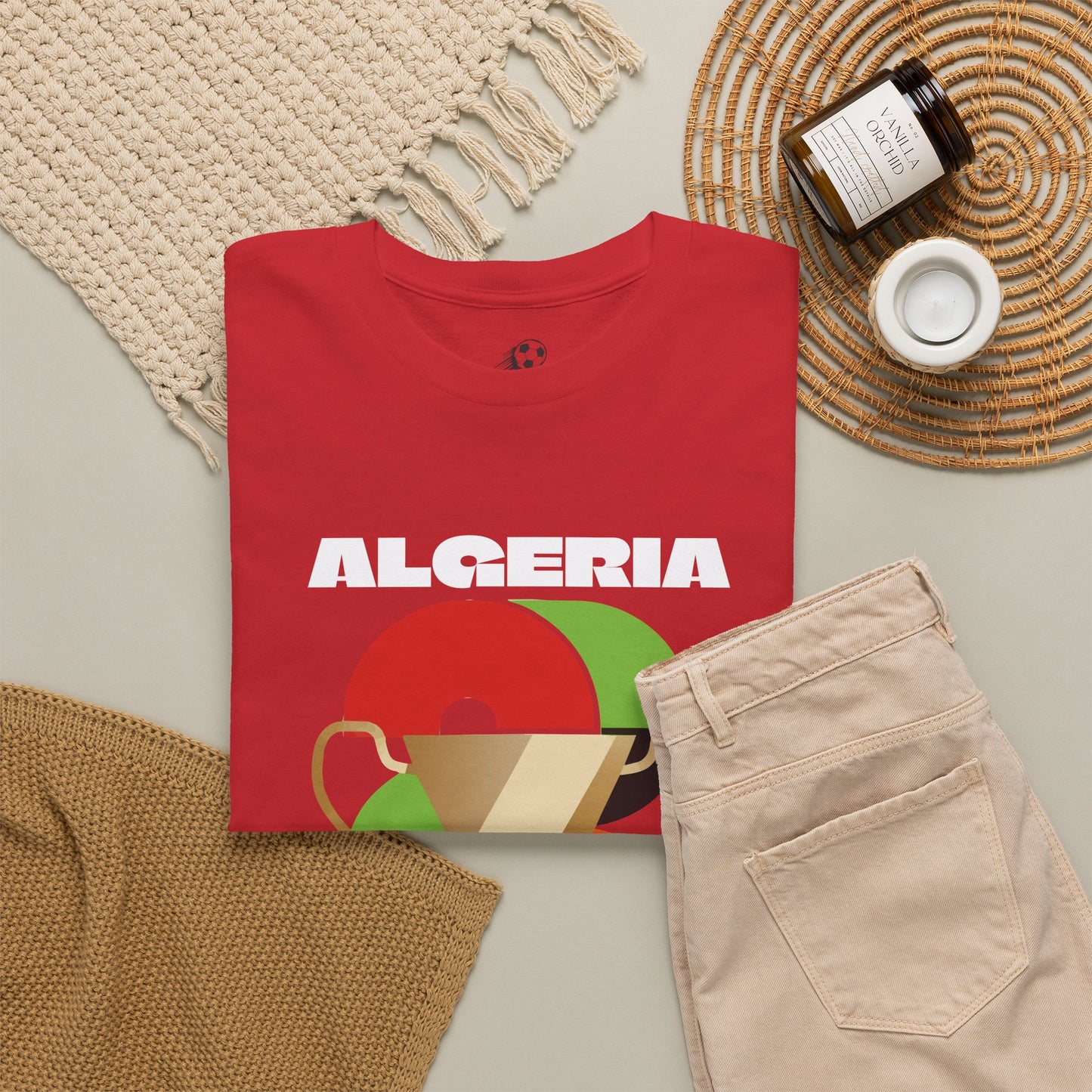 Algeria Football T-Shirt - Unisex Algeria Soccer Fan Tee with Flag (2026)