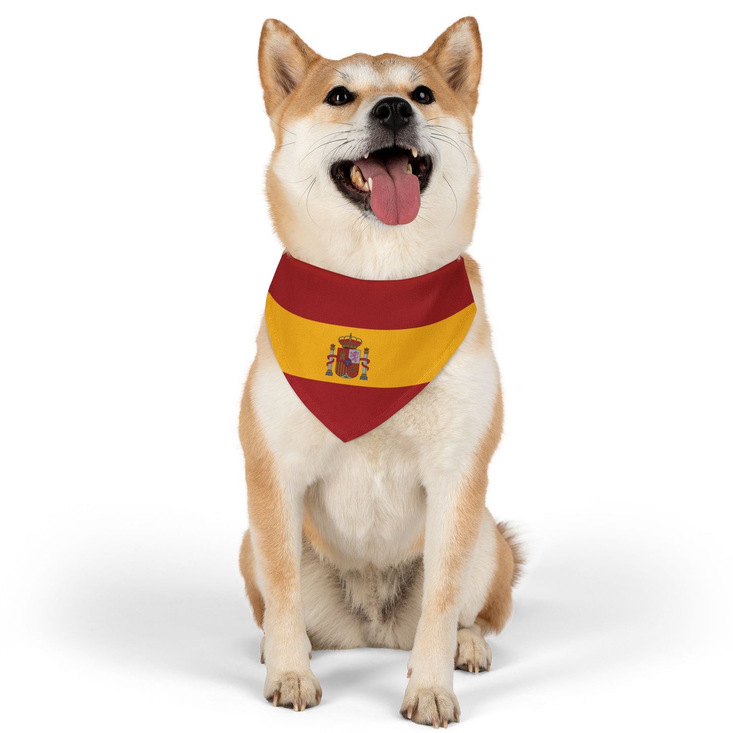Spain Soccer Dog Bandana — Spanish Flag Snap-On Pet Bandana, Fan Gear