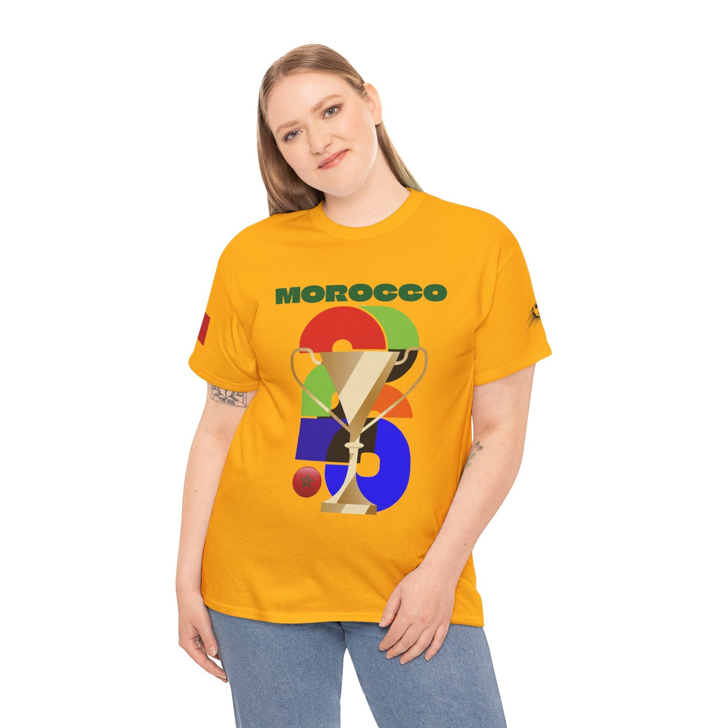 Morocco Football T-Shirt - Unisex Morocco Soccer Fan Tee with Flag (2026)